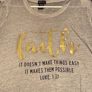 Gray and Gold Faith Graphic Tee